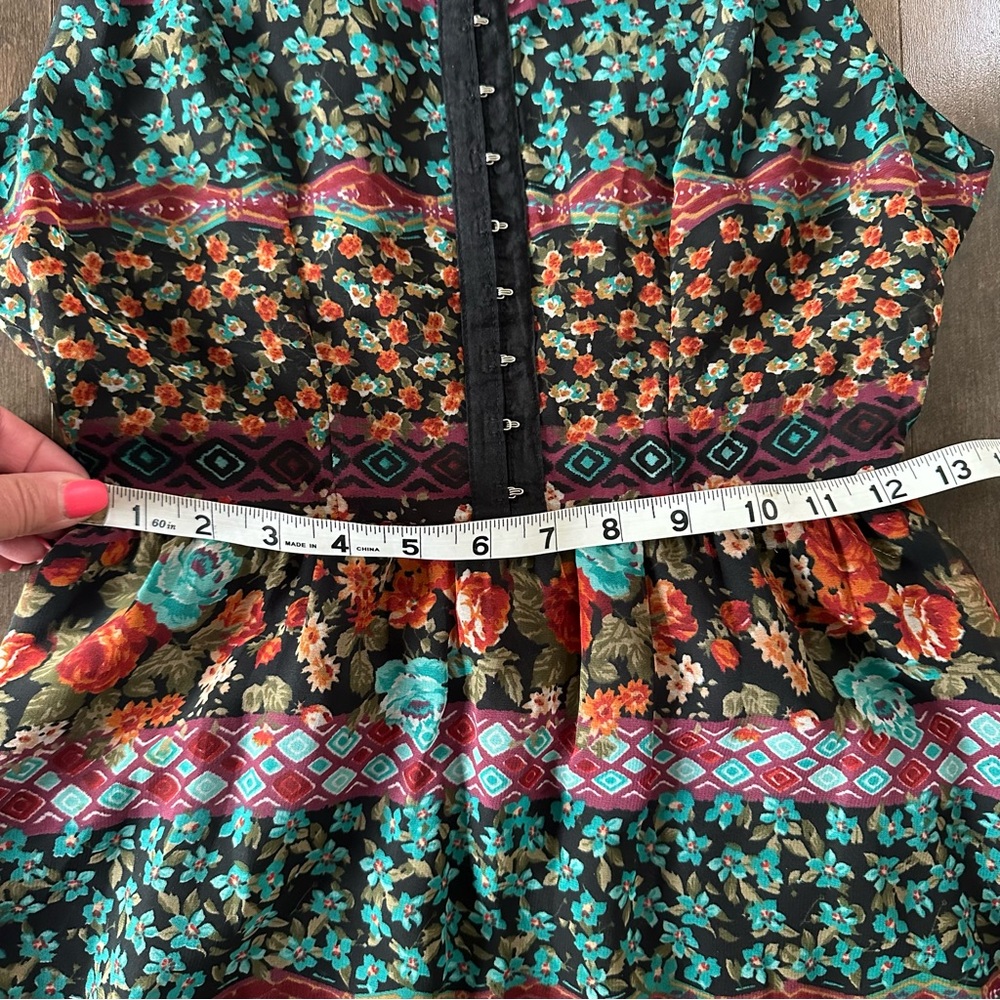American Rag Dress Festival Boho Floral High Low Lace Corset Romantic XS - Picture 5 of 10